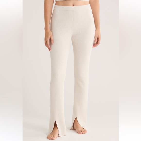 Barefoot Dreams Other - Barefoot Dreams Slim Slit Rib Pajama Pants in Almond Size X-Large NWT